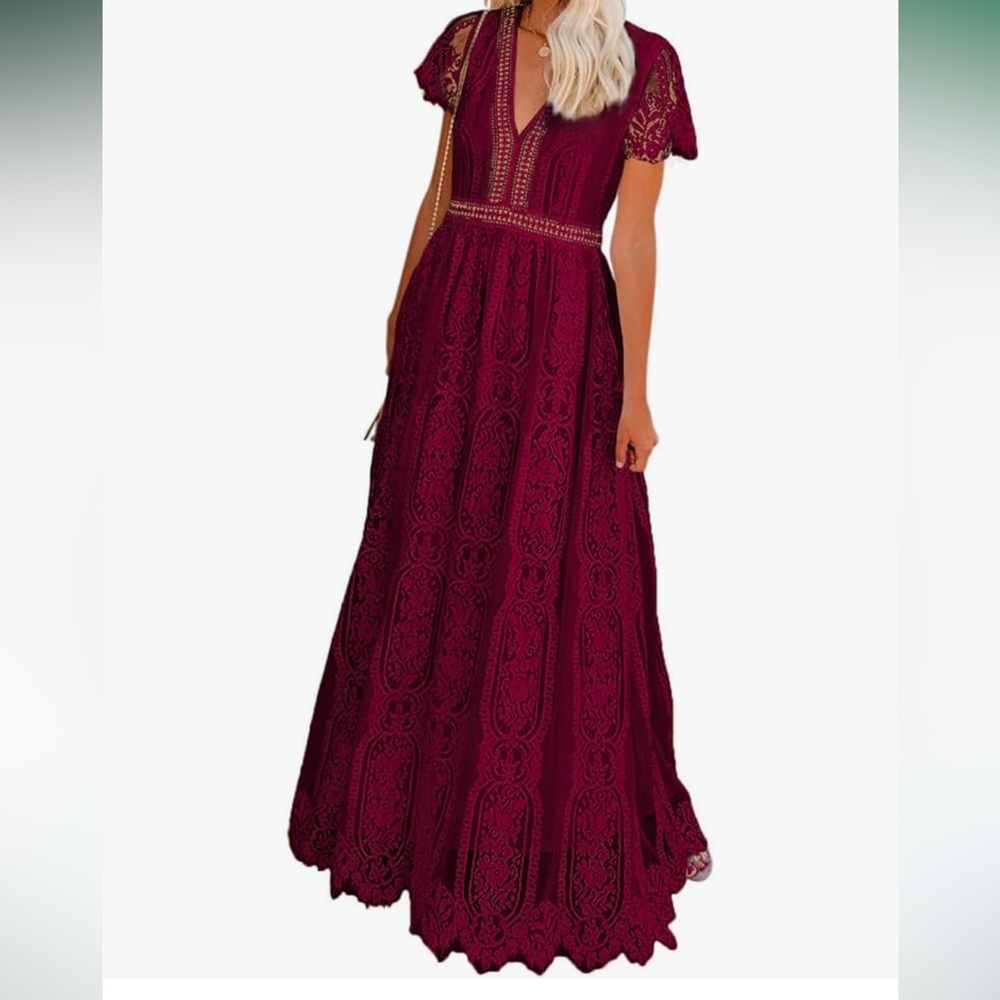 Beautiful purple lace maxi dress